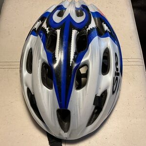 Giro White Helmet with Blue and Black Accents